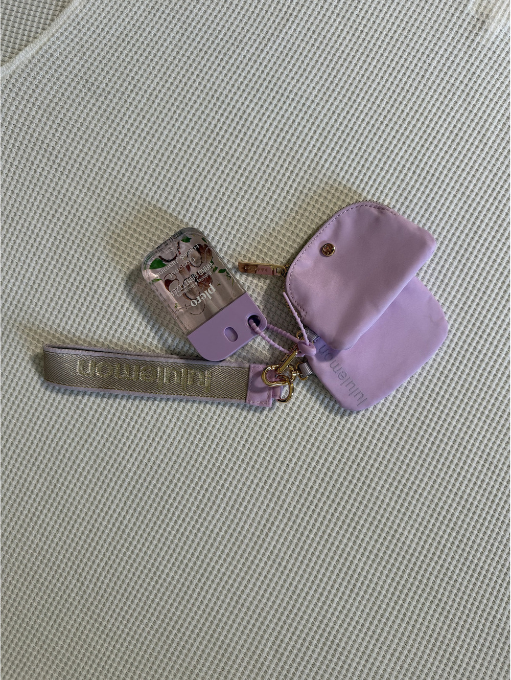 NWT Lululemon Dual Pouch Wristlet Wallet Lotus Lavender Pink Pearl $58